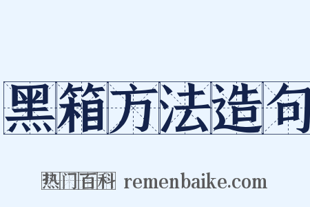 黑箱方法造句是什么意思的图片
